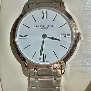 Lovely, never worn Baume & Mercier ladies stainless steel watch in original box